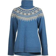 Dame - Denim / Jeansstoff Gensere Skhoop Women's Scandinavian Roll Neck, Blue Denim