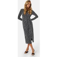 Vero Moda XS Kjoler Vero Moda Kanz Sibe LS Calf Dress Black Detail: Silve