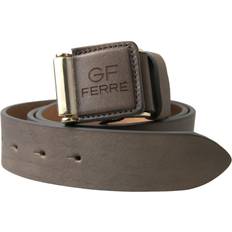 Gianfranco Ferre GF Ferre Brown Leather Fashion Logo Buckle Waist Belt