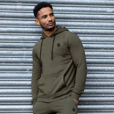 Enzo Mens Pullover Hoodie Khaki