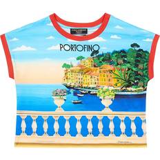 Dolce & Gabbana Kids Portofino printed cotton jersey T-shirt multicoloured