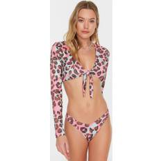 Leopard - Women Bikini Tops Trendyol Collection Collection Bikini-hose Mehrfarbig Animal Print für Damen