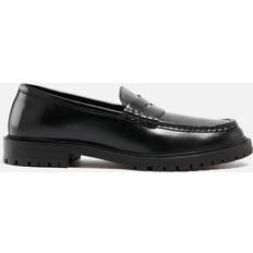 Halbschuhe Walk London Men's Campus Leather Saddle Loafers Schwarz