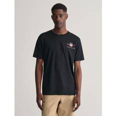 5XL T-shirts Gant Men Embroidered Archive Shield T-Shirt Black