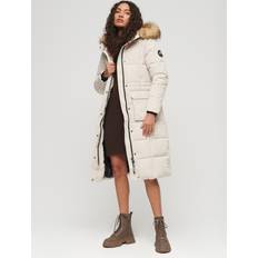 Superdry Pufferjacka Everest Longline Beige Kvinna