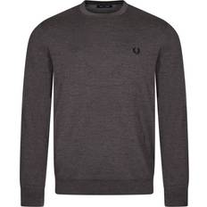 Fred Perry Pullover Fred Perry Herren Pullover grau Wolle unifarben