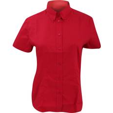 Unisex Shirts Kustom Kit Corporate Oxford Short Sleeve Shirt Red