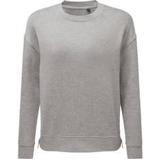 Viscose Jumpers Tridri Heather Recycled Side Zip Sweatshirt Grey
