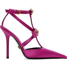 Versace Pink Gianni Ribbon Cage Satin Heels 1PP4V-Warterlily-Ver IT