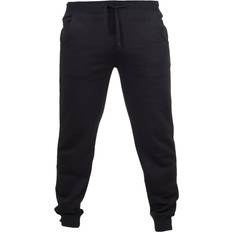Leather - Men Trousers Skinnifit Mens Slim Cuffed Jogging Bottoms/Trousers Black