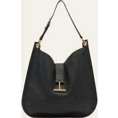 Black - Suede Crossbody Bags Tom Ford Tara Large Leather Crossbody Hobo Bag BLACK