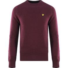 Basketball Jumpers Lyle & Scott Basket Weave Knitted Burgundy Sweater