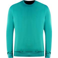 Men - Turquoise Jumpers Lyle & Scott Golf Tech Crew Neck Teal Green Jumper