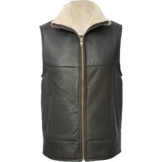 Leather Vests Eastern Counties Leather Harvey Sheepskin Gilet Dark Brown 40R