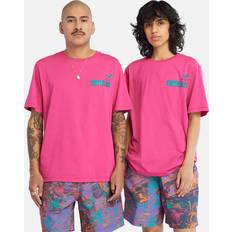 Timberland Unisex T-shirts Timberland All Gender High Up In The Mountain Graphic Tee In Pink Pink Unisex