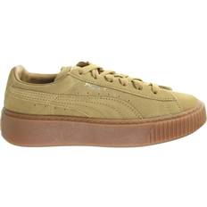 Puma Beige Trainers Puma Childrens Unisex Suede Platform SD PS Kids Trainers Gold Leather