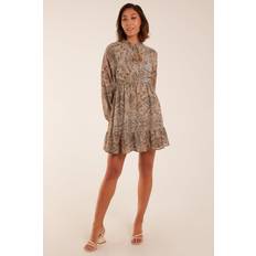 Paisley Clothing Blue Vanilla Button Through Peasent Mini Dress Light