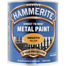 Hammerite Yellow Paint Hammerite Smooth Direct to Rust 750ml Metal Paint Yellow 0.75L