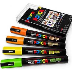 Uni POSCA PC-5M Art Paint Markers Set of 4 in Plastic Wallet Citrus Tones