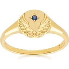 Safirer Ringar Gemondo Zodiac Sapphire Virgo Signet Ring In 9ct Yellow Gold