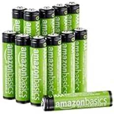 Amazon Basics AAA-Batterien, wiederaufladbar, 800 mAh, vorgeladen, 12 Stück