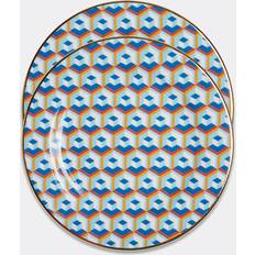 La DoubleJ Set of 2 Cubi Blu Dessert Plate