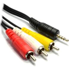 Cables Kenable 3.5mm 4 Pole Jack Plug to RCA Phono Composite 1m