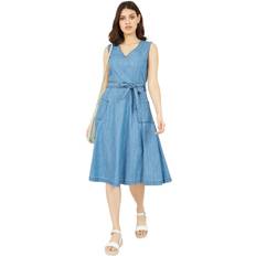 Yumi Denim Chambray Dress, Light Blue