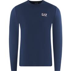 EA7 Clothing EA7 Back Logo Long Sleeved Navy Blue T-Shirt