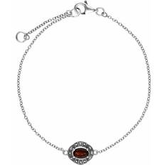 Granater Armband Gemondo Art Deco Style Oval Garnet & Marcasite Cluster Bracelet