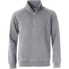 Viscose Jumpers Clique Classic Melange Half Zip Sweatshirt Grey