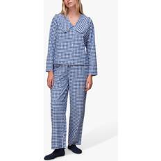 White - Woman Pyjamas Whistles Gingham Statement Collar Pyjamas, Blue/White