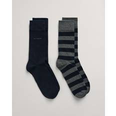 Gant Herre Strømper Gant Herre 2-Pack tværstribede og ensfarvede sokker 43-45 Grå