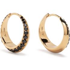 Crystal - Men Earrings Lizzie Mandler Lizzie Mandler Fine Jewelry Othello Crescent hoop earrings men Crystal/Metal One Black