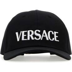 Versace Men Headgear Versace Black Cotton Baseball Cap Black