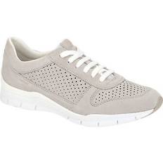 Sko Geox D Sukie B Leather Sneakers - Light Grey