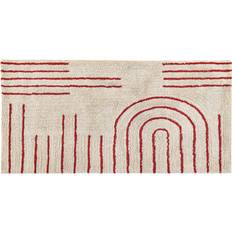 Ekologiska Mattor Beliani Ryamatta 80x150 cm Beige Röd, Beige cm