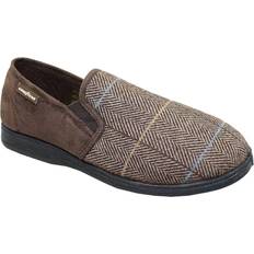 Fabric - Men Slippers Goodyear Harrison Tweed Slippers Brown