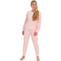 Mujer - Rosa Ropa de dormir Pijama de Franela con Acabado - Rosa