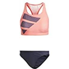 Adidas XS Bikini Sets Adidas Women's Big Bars Bikini Set, Coral Fusion/Shadow Navy/White