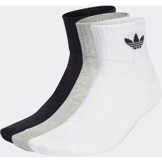 Adidas Grey Socks adidas Mid Ankle Sock 3 Pairs - White/Medium Grey Heather