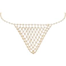 Guld - String Trosor Bluebella Marli Diamond Lattice Thong Gold/Clear