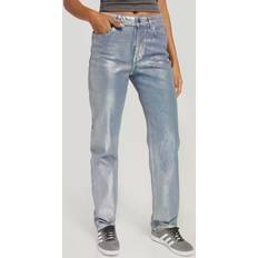 Dame - Sølv Jeans Only Straight leg jeans Blue Denim Silver Coating Onljaci Mw Silver Coated Jns Dn Jeans