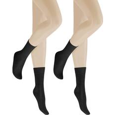 Hudson Strømper Hudson Damen ONLY 2-PACK 39/42 Socken im Doppelpack aus hochwertiger Schurwolle Black Schwarz
