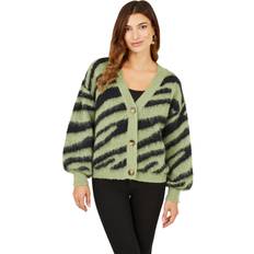 S Cardigans Yumi Zebra Print Intarsia Cardigan, Grey