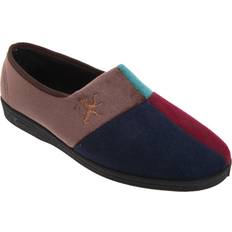 Dame - Multifargete Sko Comfylux Harlequin Multi Velour Slippers