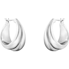 Georg Jensen Earrings Georg Jensen Curve Sterling Silver Hoop Earrings