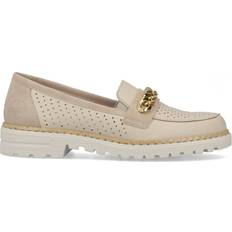 Rieker 40 Mokkasiner Rieker Læder Loafers Sko Dame - Beige