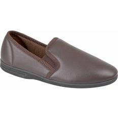 Zedzzz IVOR Mens Full Slippers Brown: