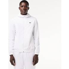 Lacoste White Outerwear Lacoste Recycled Fiber Zipped Hooded Sport Jacket White